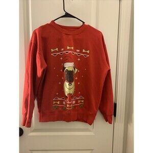 Wasabi & Ginger Kids Red Sweatshirt Holiday Christmas Theme Size Small